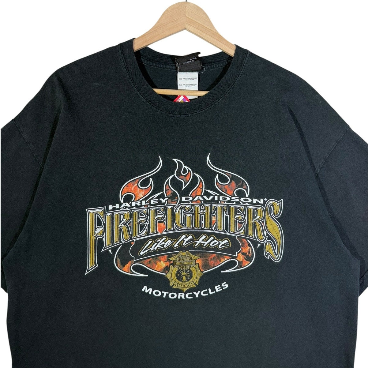 Vintage Harley Davidson Firefighters Like It Hot T-Shirt