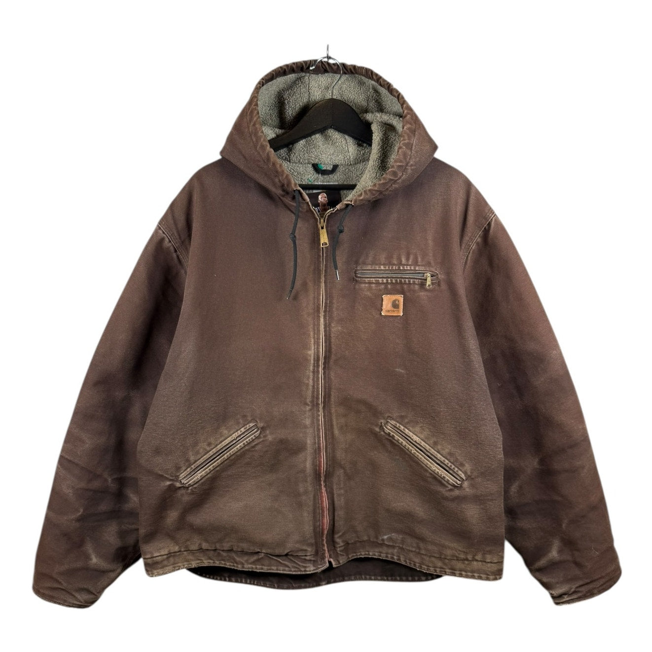 Vintage Carhartt Fleece Lined Hooded Detroit Workwear Jacket