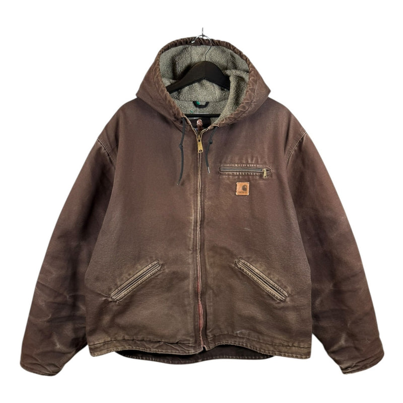Vintage Carhartt Fleece Lined Hooded Detroit Workwear Jacket