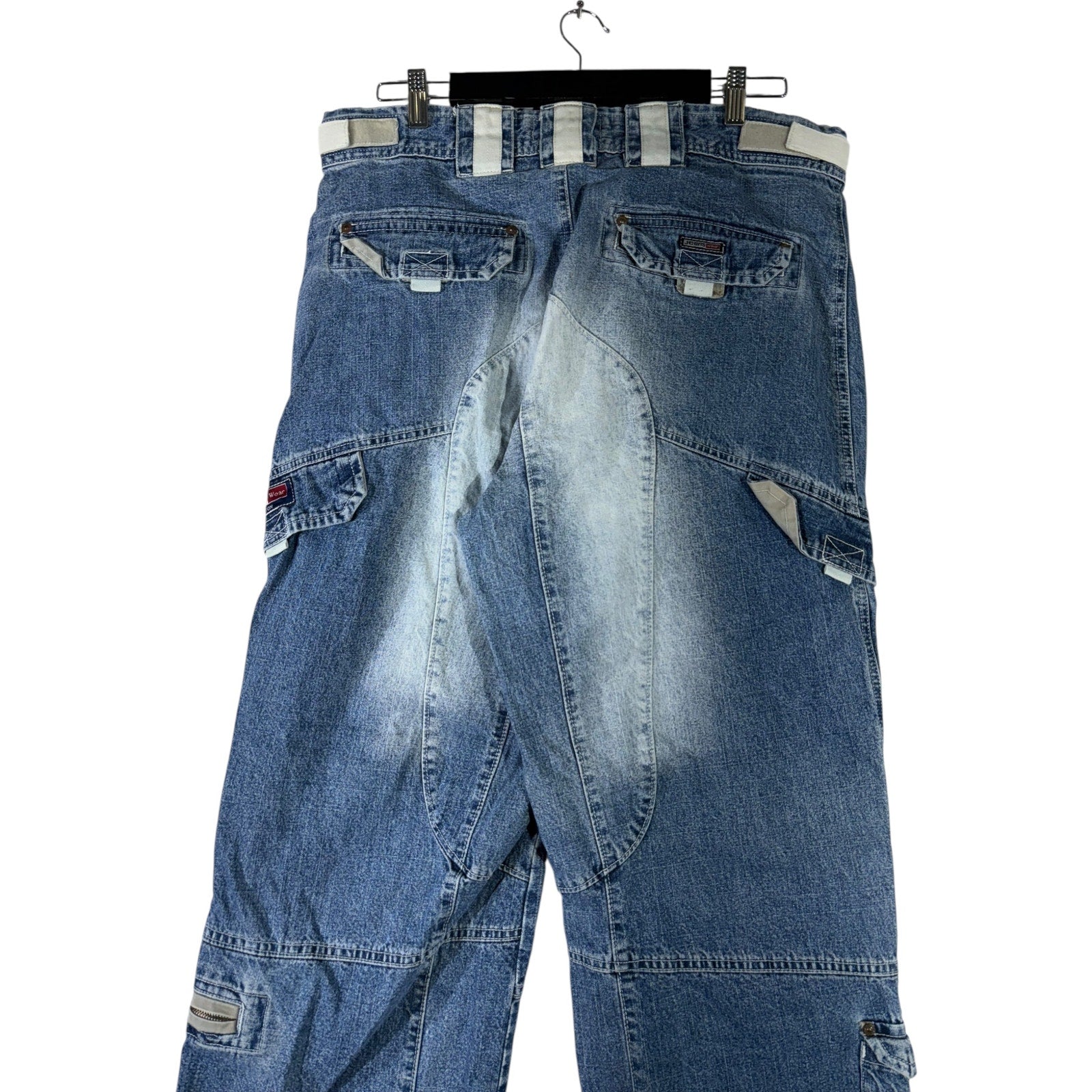 Vintage Jeans Wear Denim Double Knee Cargo Pants 36x32