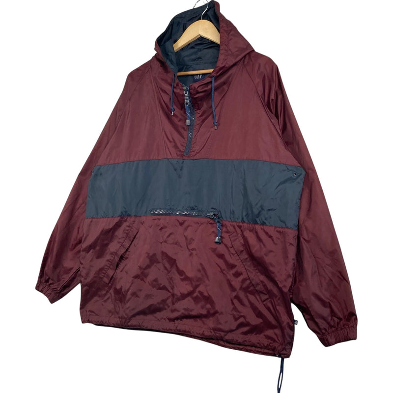 Vintage GAP Logo Hooded Windbreaker Anorak Light Jacket