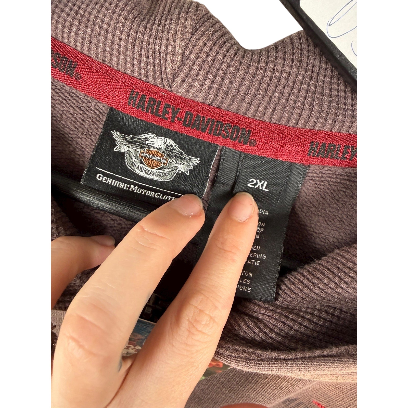 Vintage Harley Davidson Washed Full Zip Hoodie