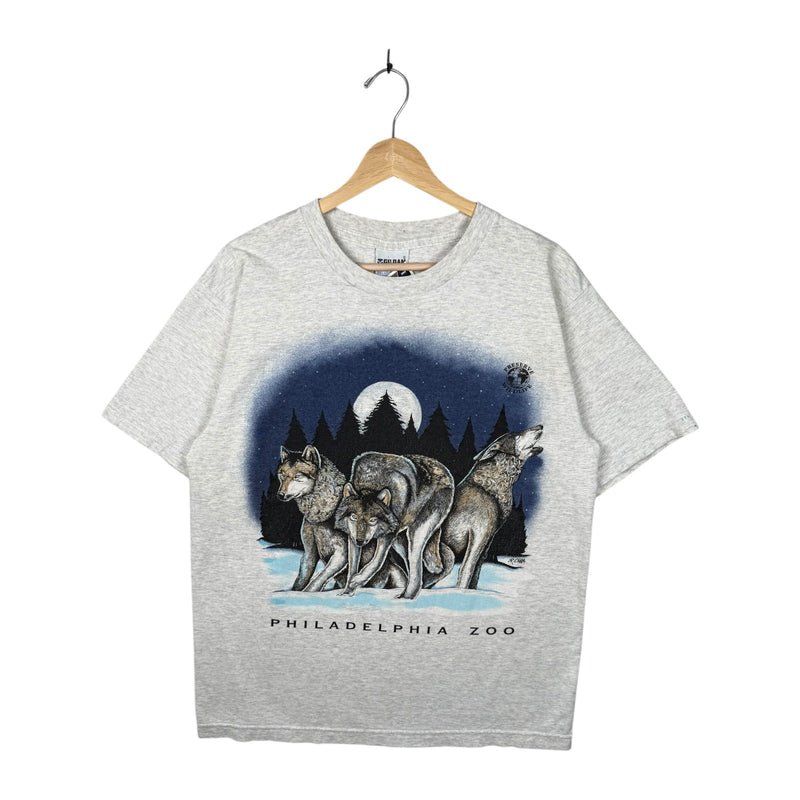 Vintage Philadelphia Zoo Wolves Moon T-Shirt