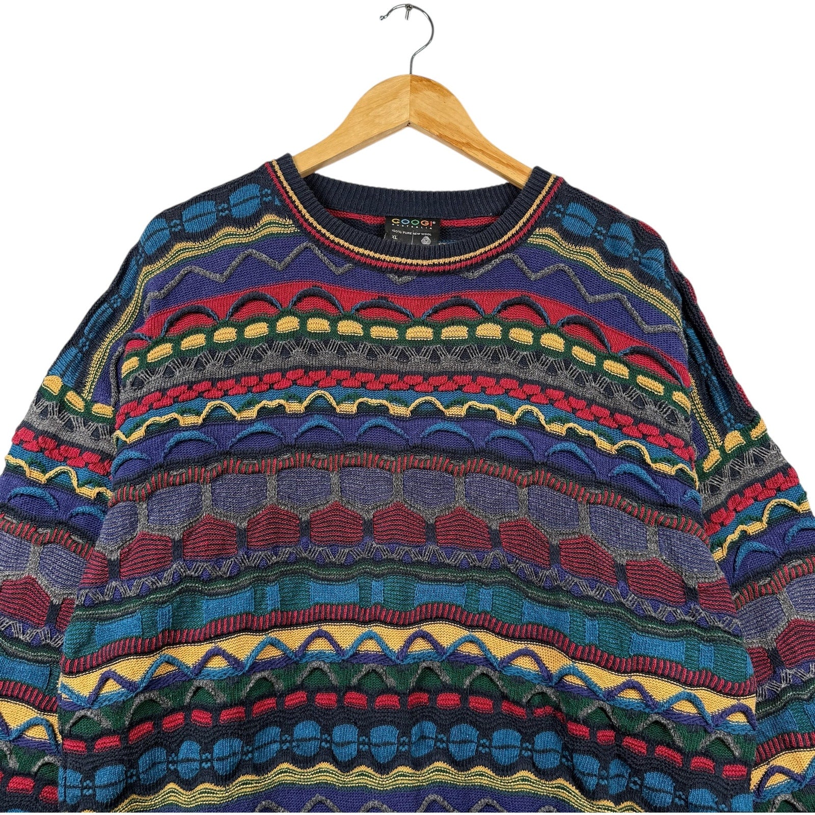 Vintage Coogi 3D Knit Striped Textured Sweater