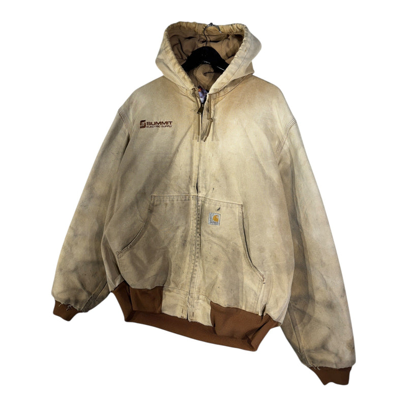 Vintage Carhartt Distressed Canvas Hooded Workwear Jacket