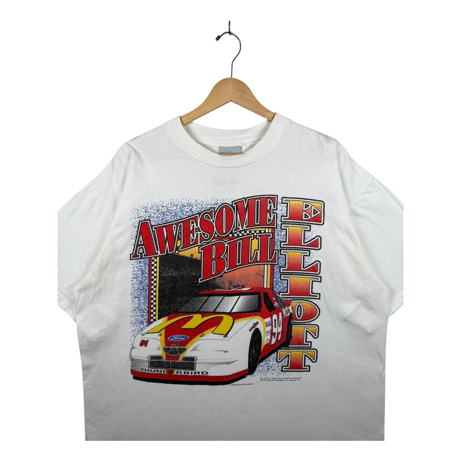 Vintage Bill Elliott #94 Ford Thunderbird NASCAR Racing T-Shirt