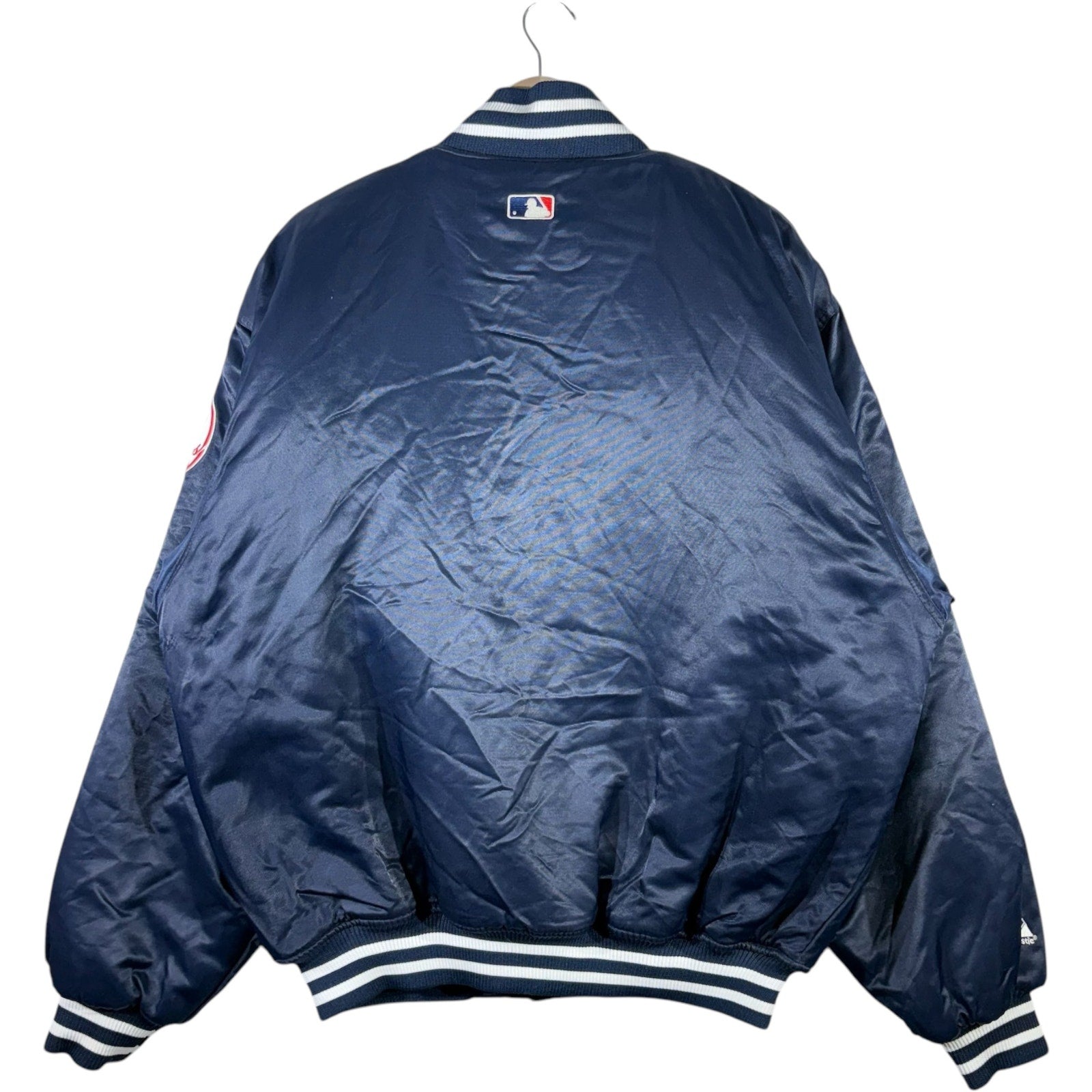 Vintage Majestic NY Yankees Spellout Satin MLB Bomber Jacket