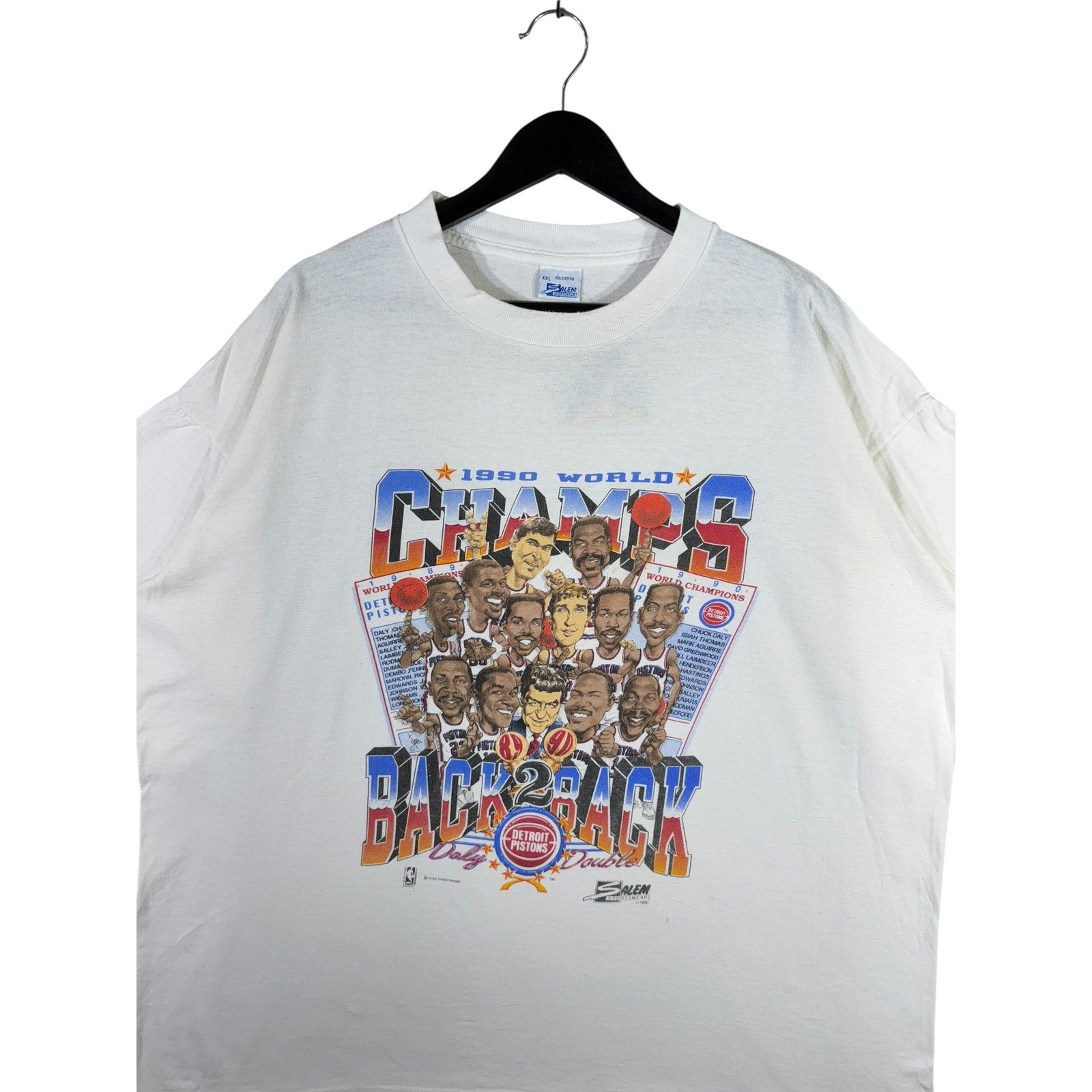 Vintage Detroit Pistons Back 2 Back Champs NBA T-Shirt 90s