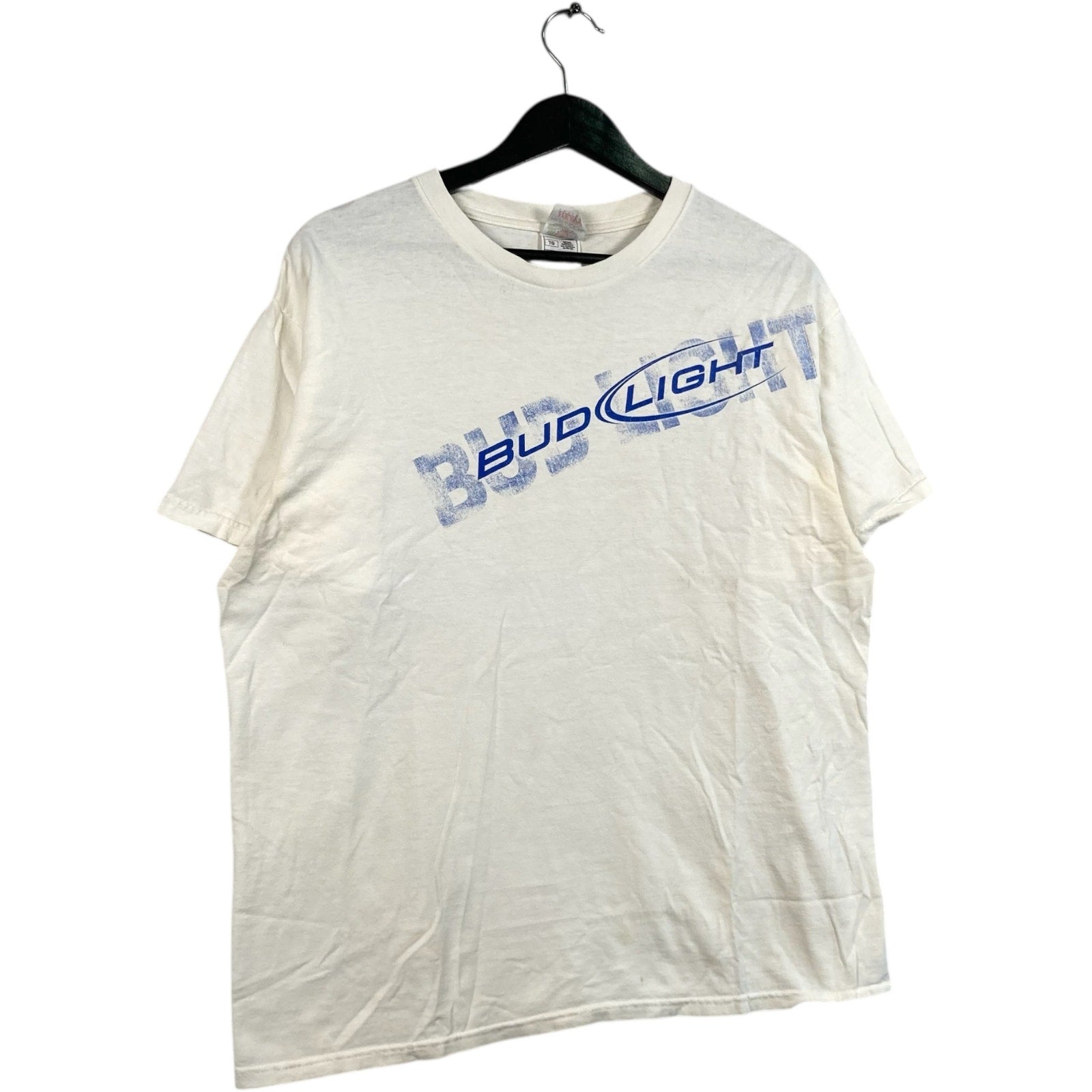 Vintage. Bud Light Chest Spellout Beer Promo Tee