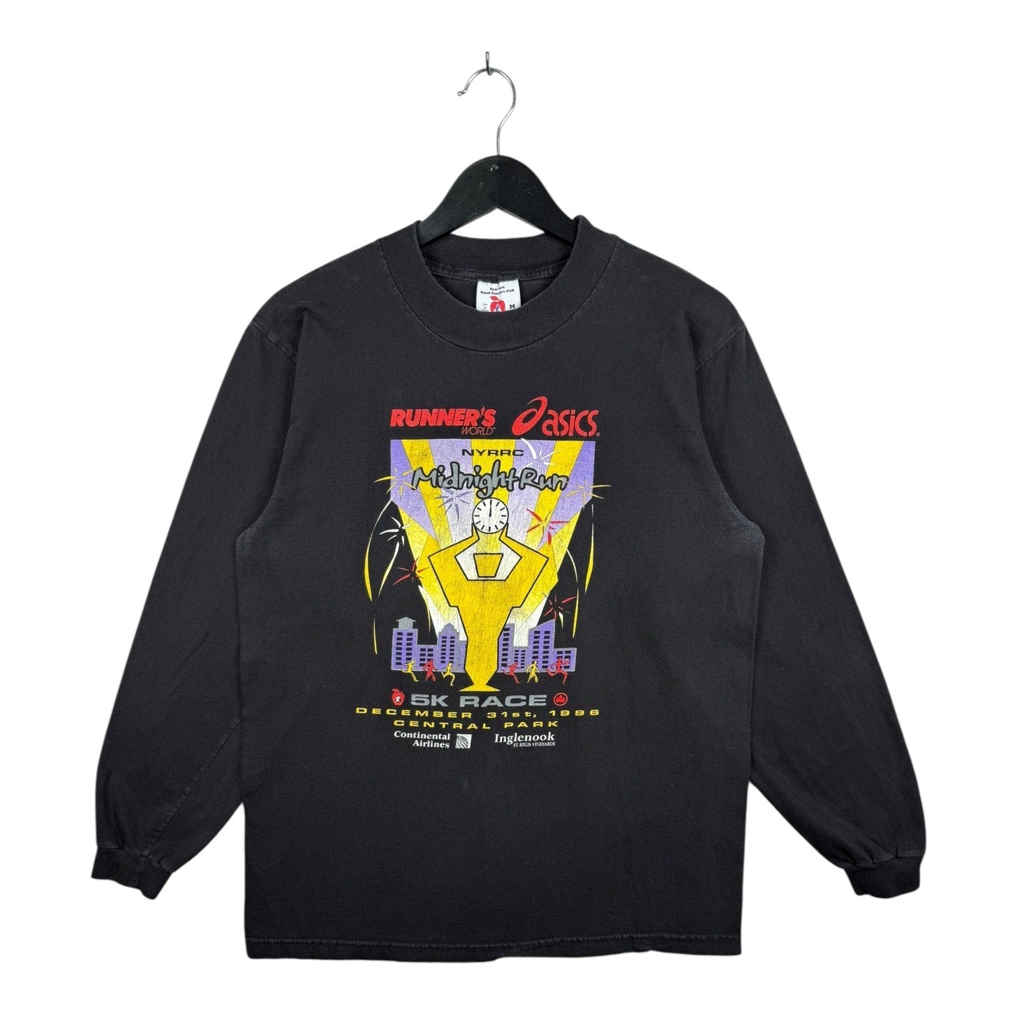 Vintage Asics NYRR Midnight Run 5K 90s Long Sleeve