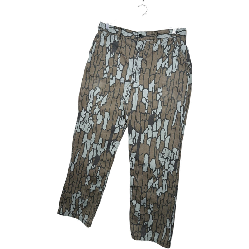 Vintage Tree Bark Camo Print Pants 35