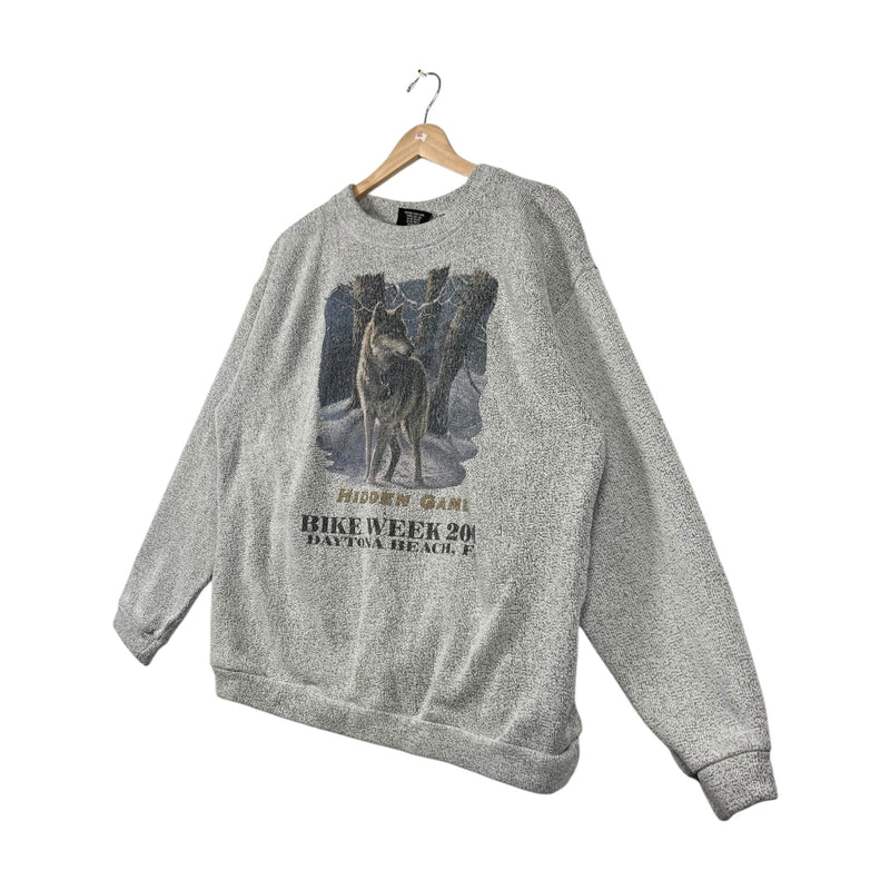 Vintage Bike Week 2001 Daytona Beach Wolf Graphic Crewneck