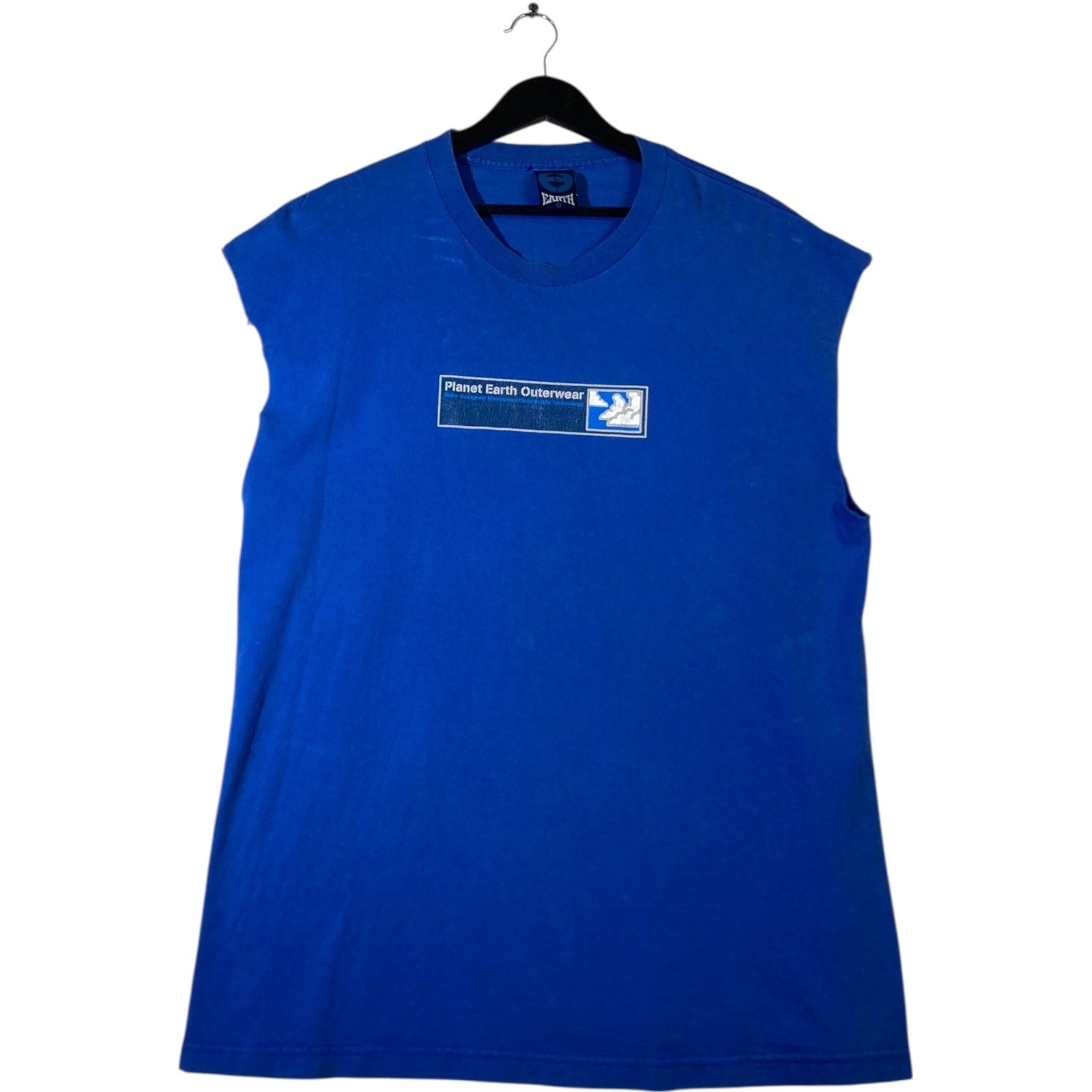Vintage Planet Earth Crewneck Muscle Sleeves Tank Top