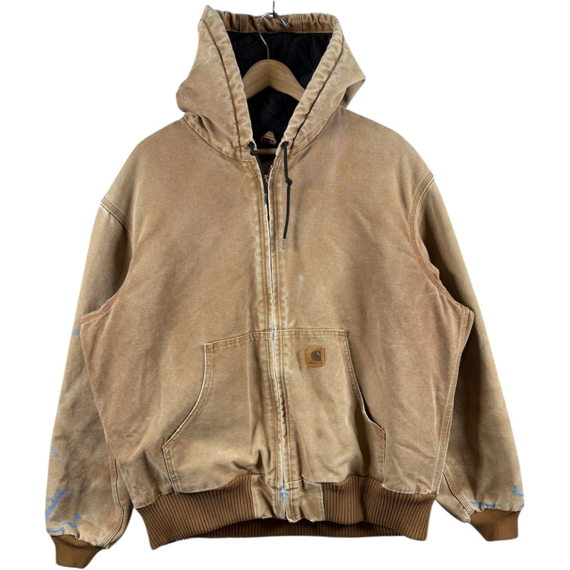 Vintage Carhartt Insulated Active Hoodie Full Zip Workwear Jacket