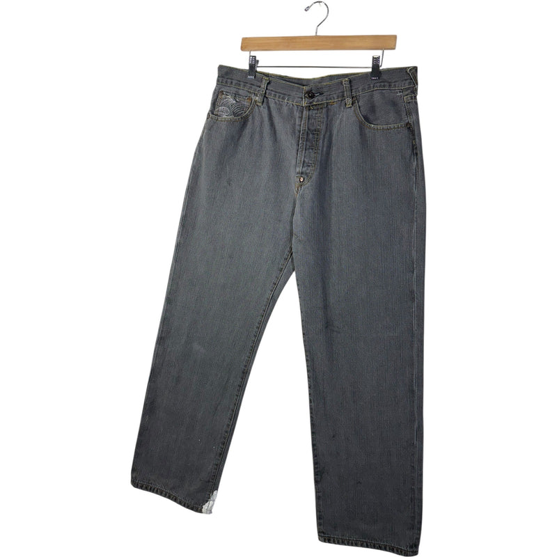 Vintage RMC Embroidered Straight Leg Denim Jeans 37x31