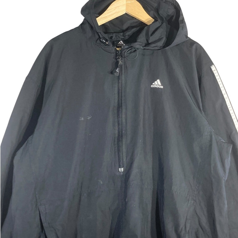 Vintage Adidas 3-Stripes 1/2 Zip Hooded Windbreaker