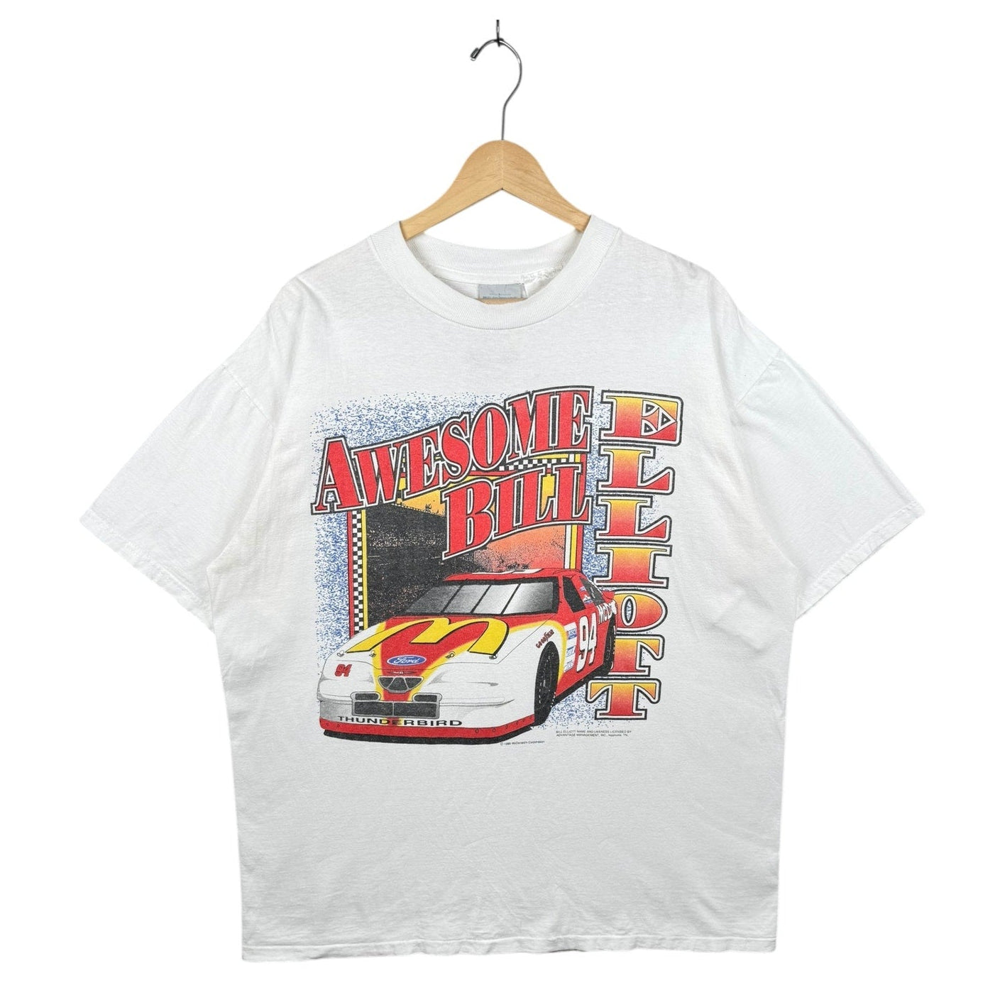 Vintage Bill Elliott #94 Ford Thunderbird NASCAR Racing T-Shirt