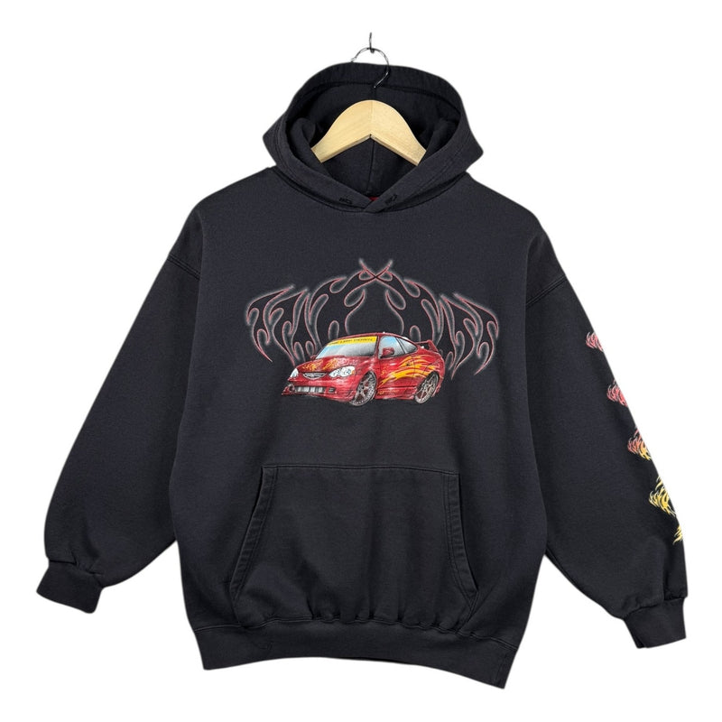 Y2K Tribal Flame Sports Car Hoodie
