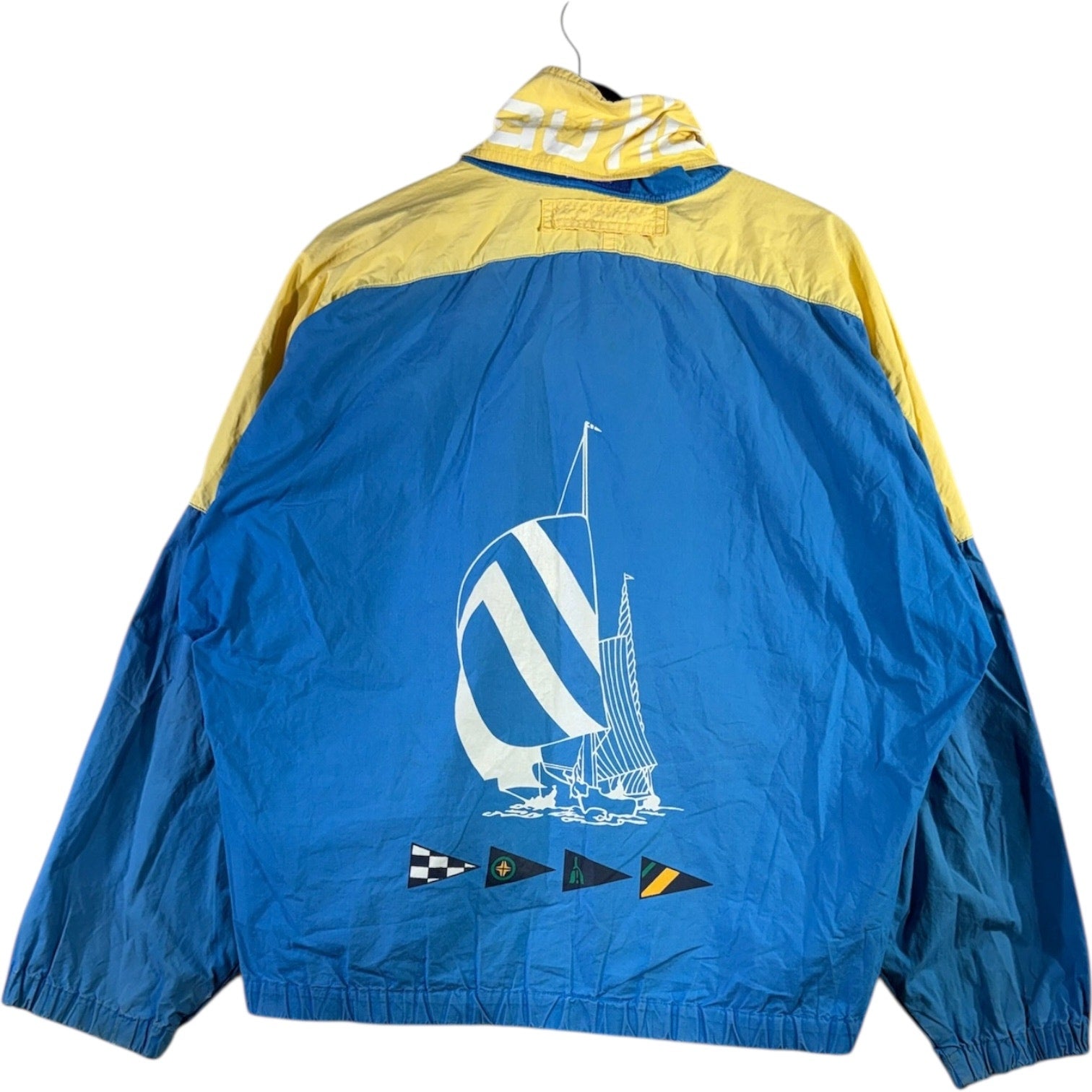 Vintage Nautical Sailing Graphic Full Zip Windbreaker