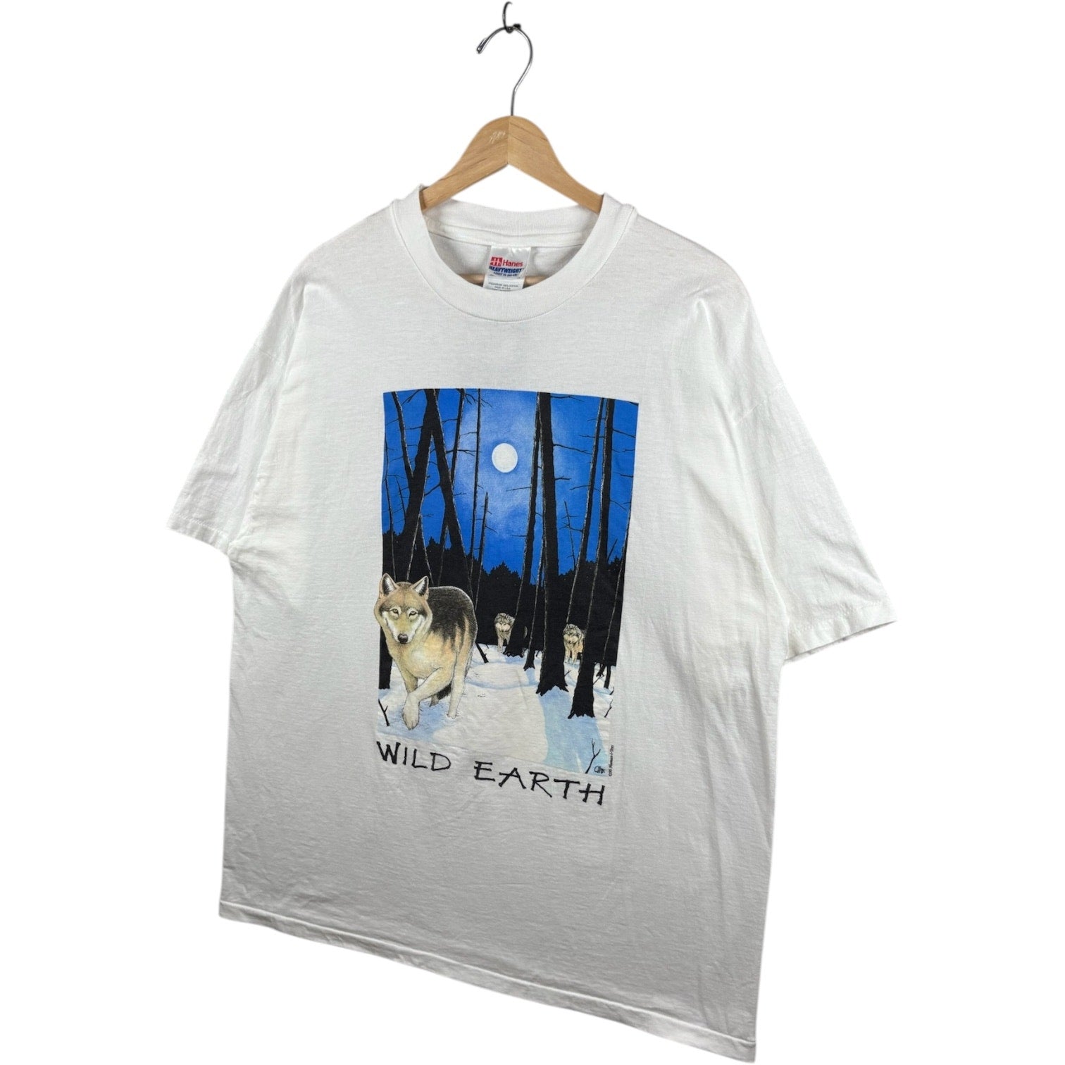 Vintage Wild Earth Wolf Moon T-Shirt XL