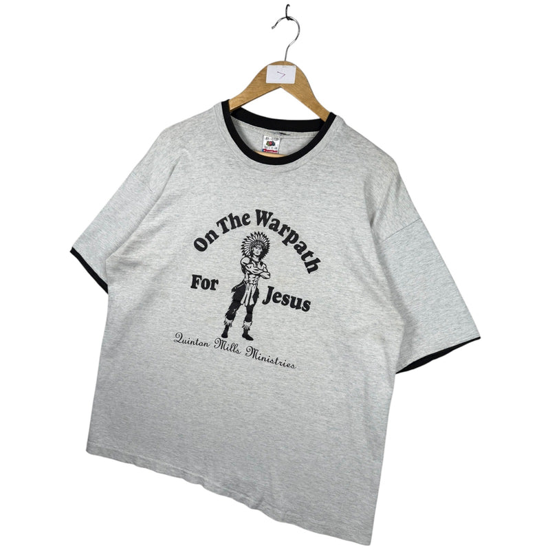 Vintage The Warpath For Jesus Ringer T-Shirt