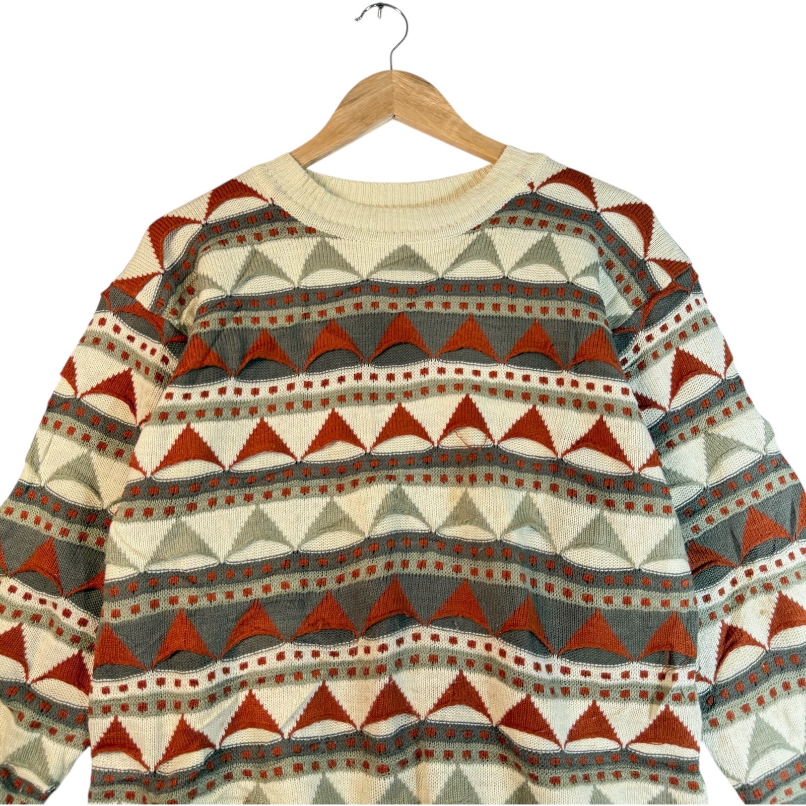 Vintage Triangle Shapes Knit Sweater