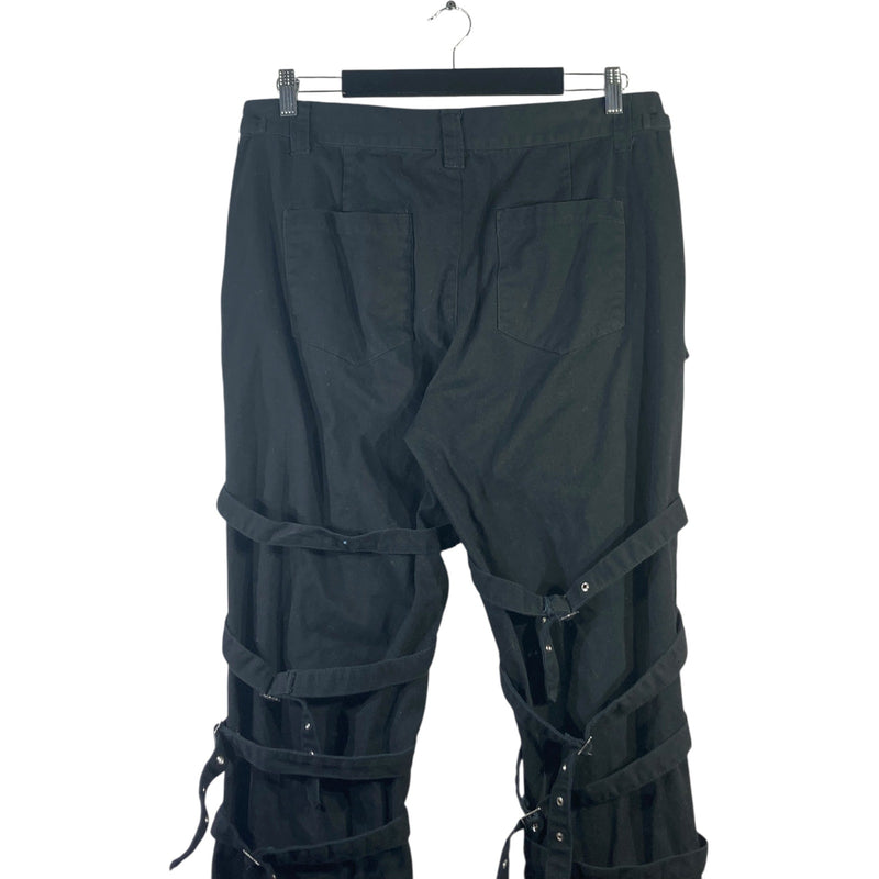 Vintage Gothic Chain Buckle Straps Cargo Pants 34x30
