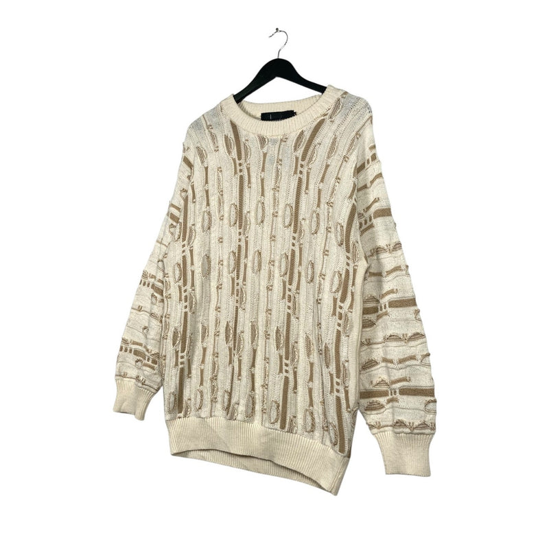 Vintage Abstract 3D Ribbon Knit Sweater