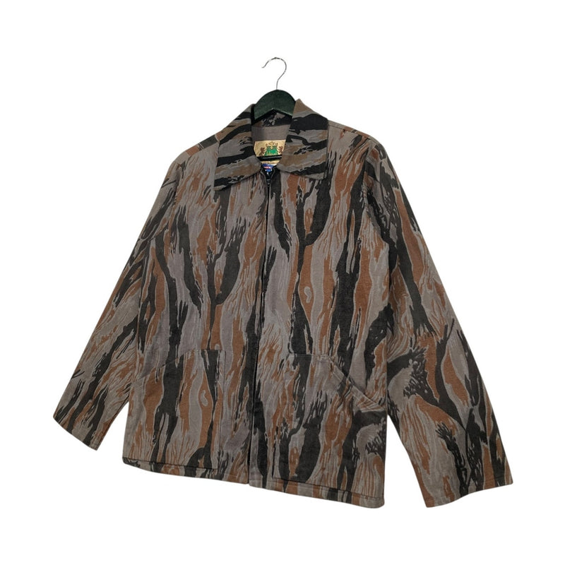 Vintage Ideal Tree Camouflage Full Zip Light Jacket