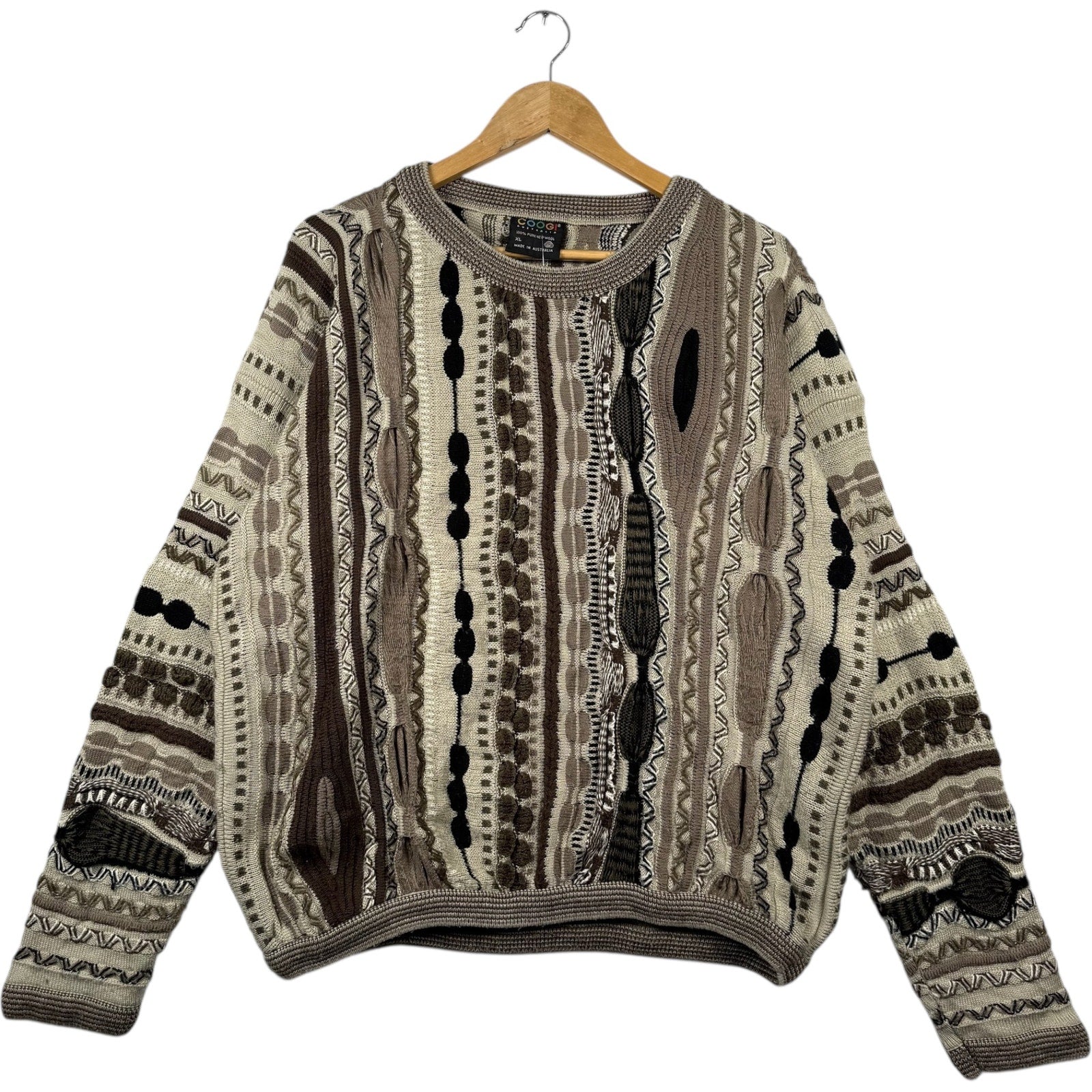 Vintage Coogi 3D Knit Striped Textured Sweater