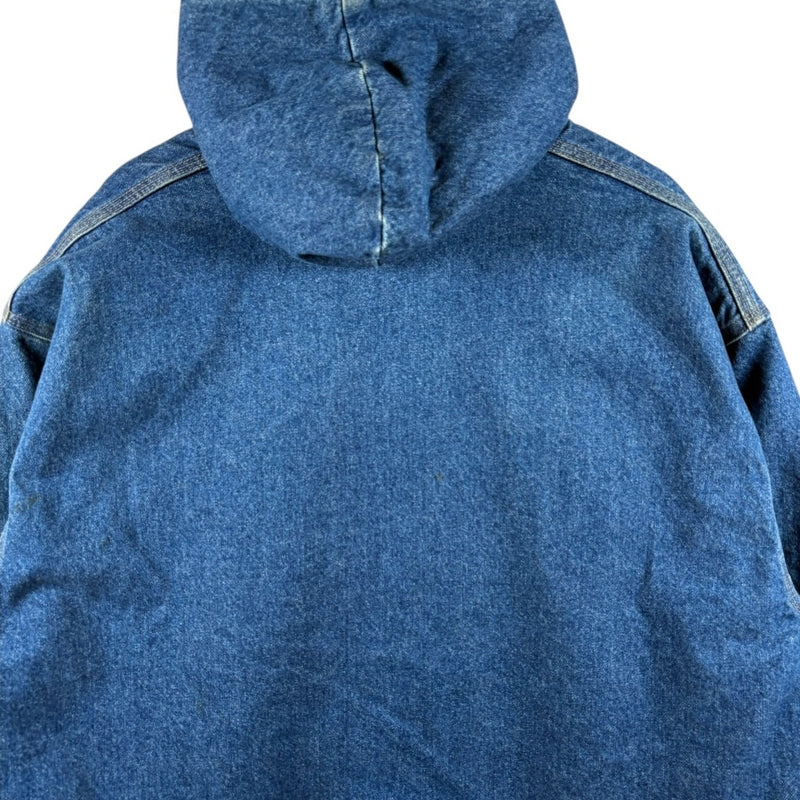 Vintage Carhartt Full Zip Hooded Denim Workwear Jacket