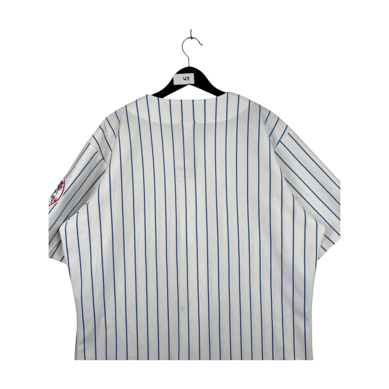 Vintage Thunder Pinstripe Baseball Button Up Jersey