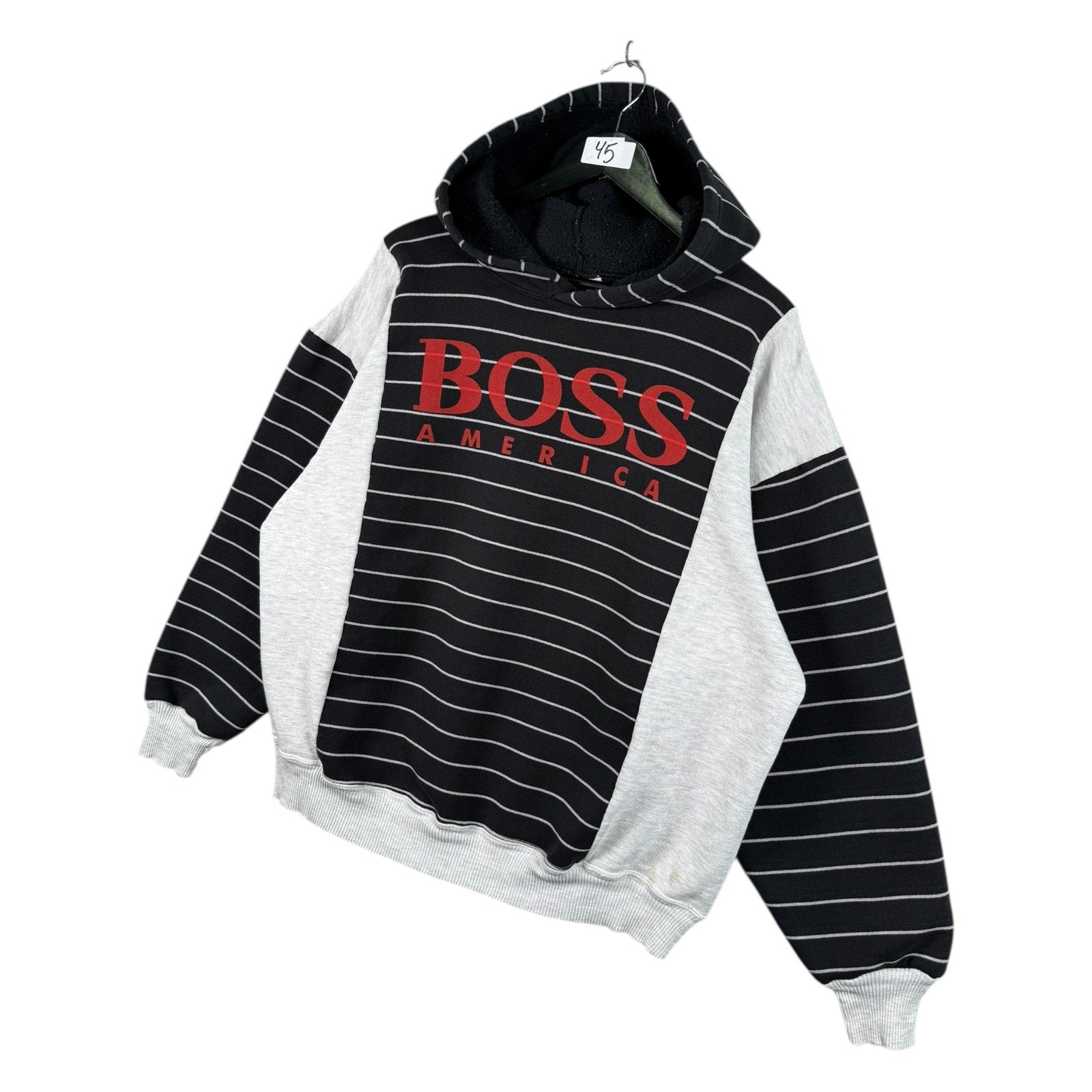 Vintage Boss America Striped Hoodie