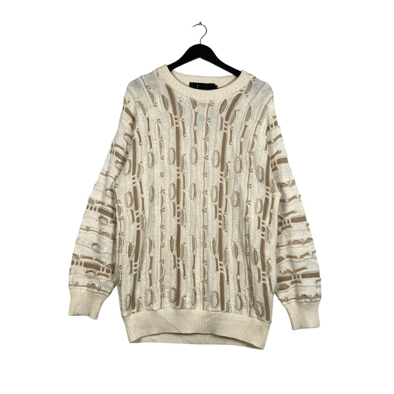 Vintage Abstract 3D Ribbon Knit Sweater