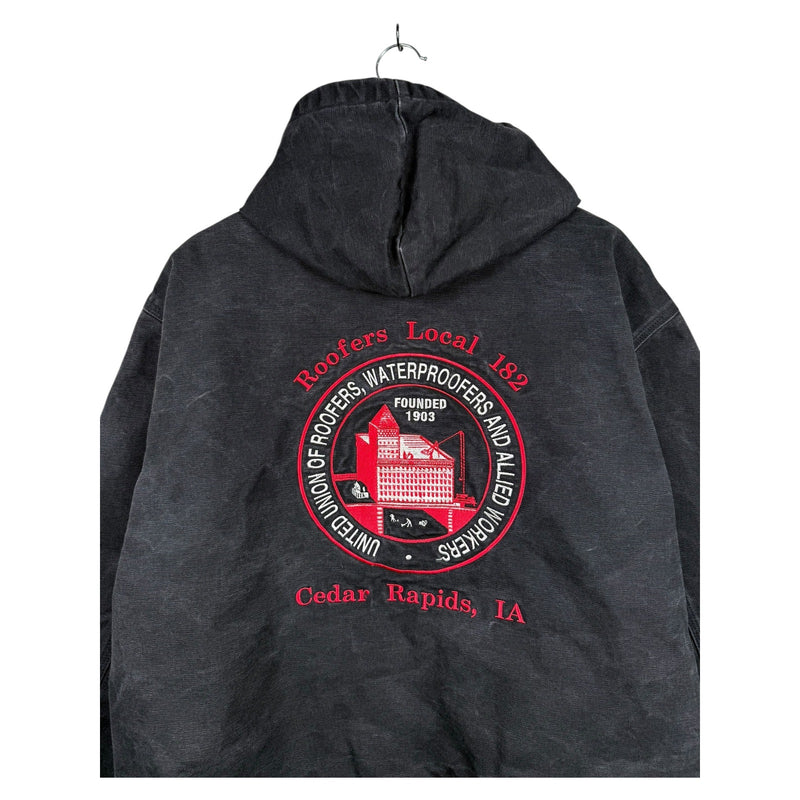 Vintage Carhartt Active Cedar Rapids LA Full Zip Hoodie
