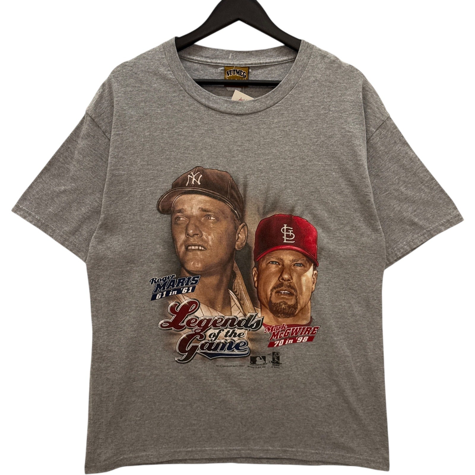 Vintage Nutmeg Roger Maris & Mark McGwire Home Runs MLB Tee