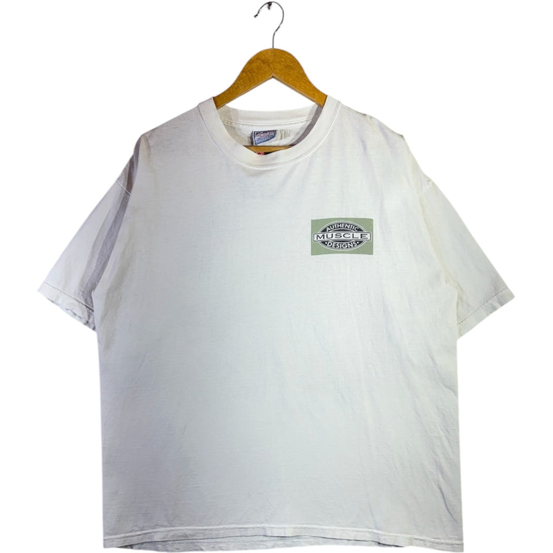 Vintage Muscle Design Police Dog Graphic T-Shirt