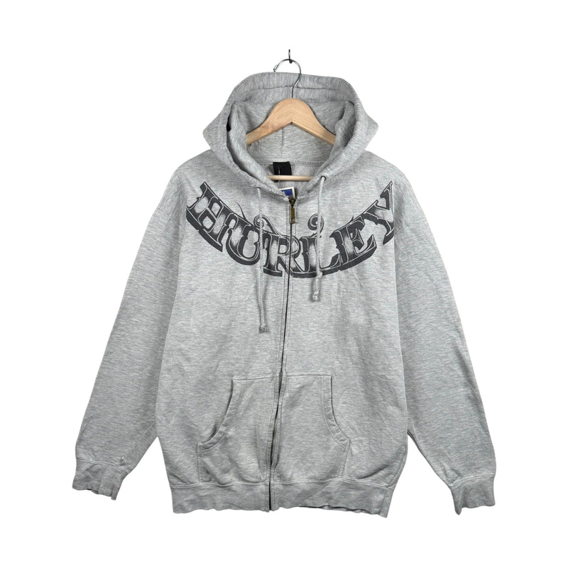 Vintage Hurley Full Zip Drawstring Jacket Hoodie