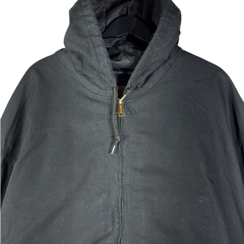 Vintage Carhartt Canvas Hooded Full Zip Workwear Jacket