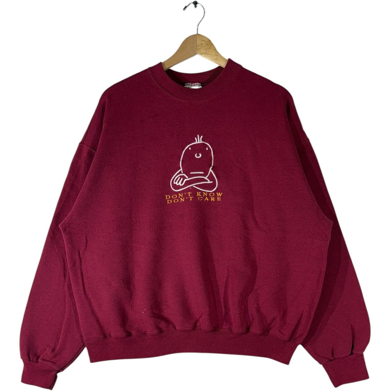 Vintage "Don't Know Don't Care" Humor Crewneck