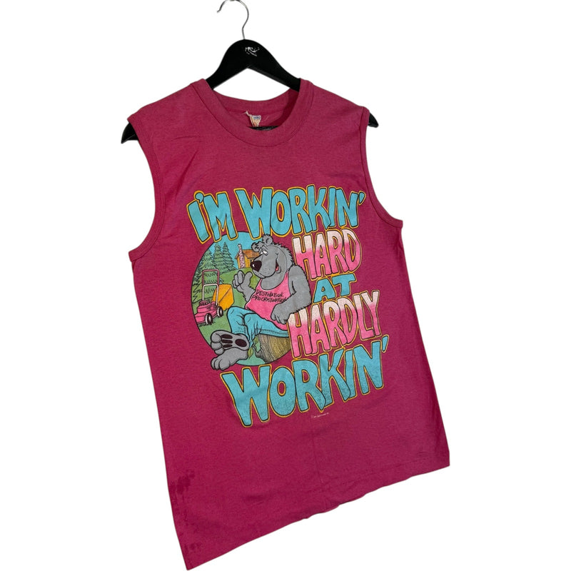 Vintage "I'm Workin' Hard at Hardly Workin'" Tank Top