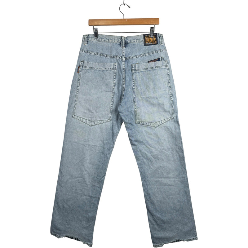 Vintage Denma Straight Leg Light Wash Denim Jeans 34x31.5