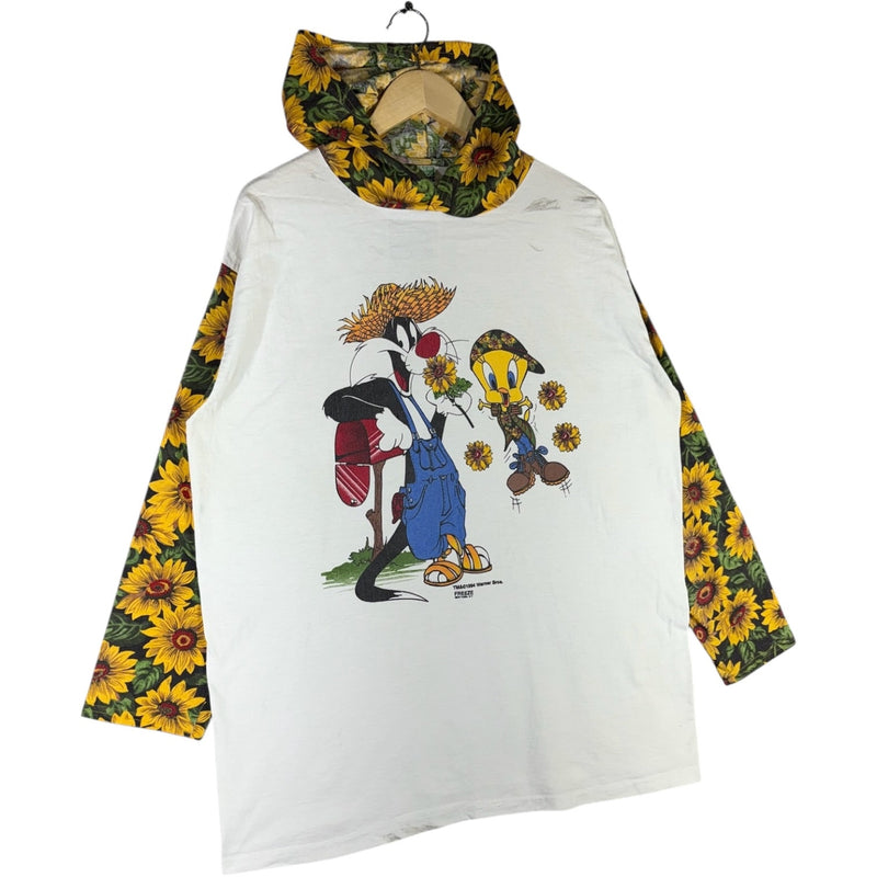 Vintage Looney Tunes Sylvester Tweety Sunflower Hoodie