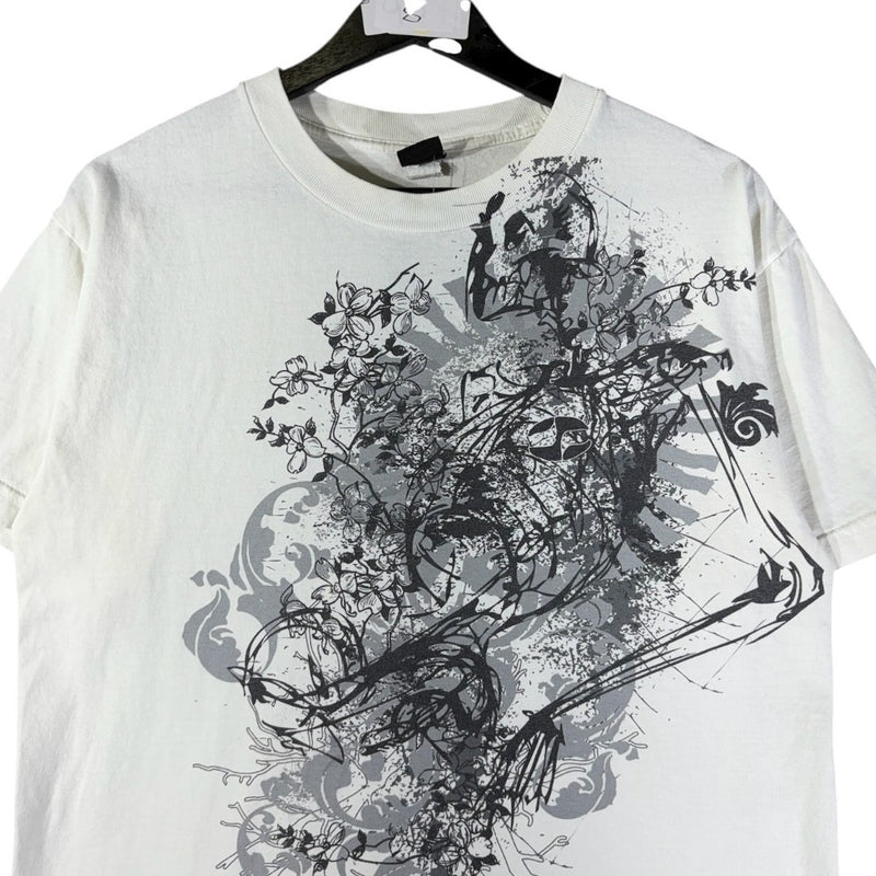 Vintage Abstract Floral Grunge Graphic T-Shirt