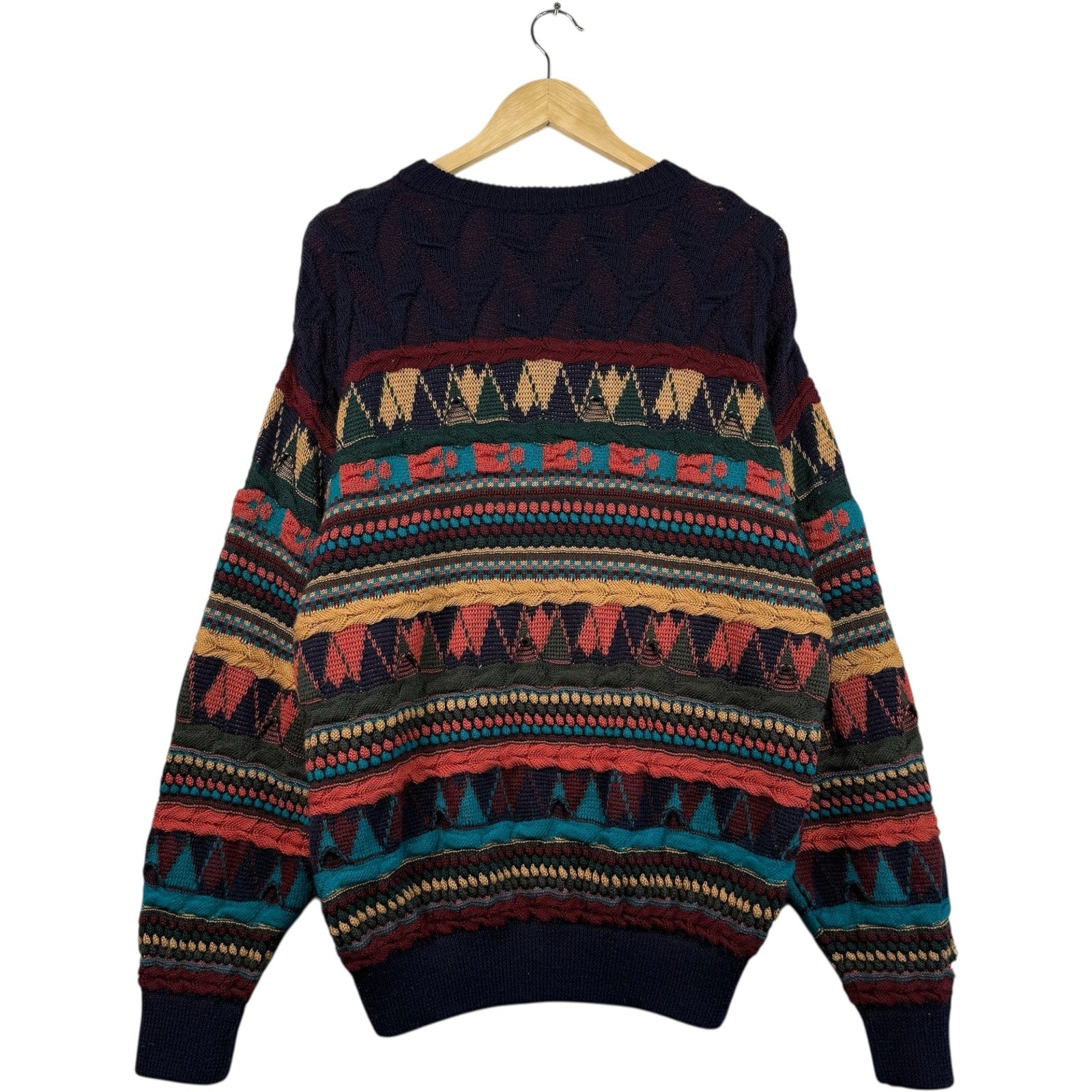 Vintage Coogi 3D Knit Striped Textured Sweater