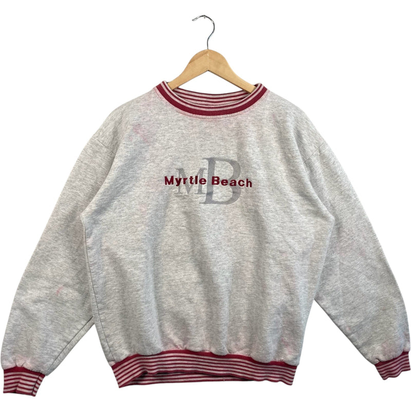 Vintage Myrtle Beach Spellout Embroidered Souvenir Crewneck