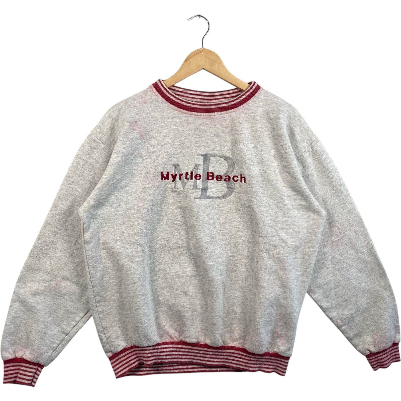 Vintage Myrtle Beach Spellout Embroidered Souvenir Crewneck