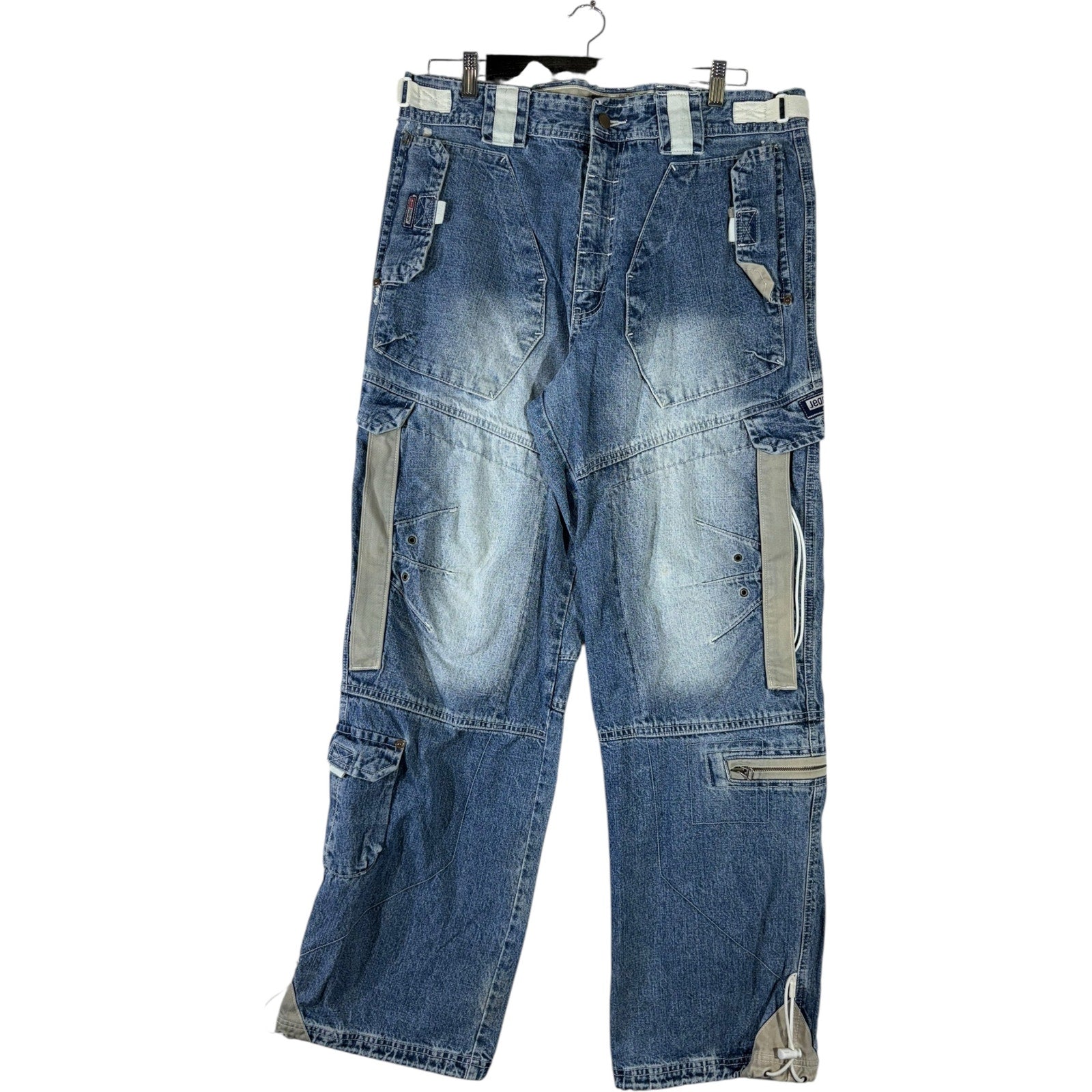 Vintage Jeans Wear Denim Double Knee Cargo Pants 36x32