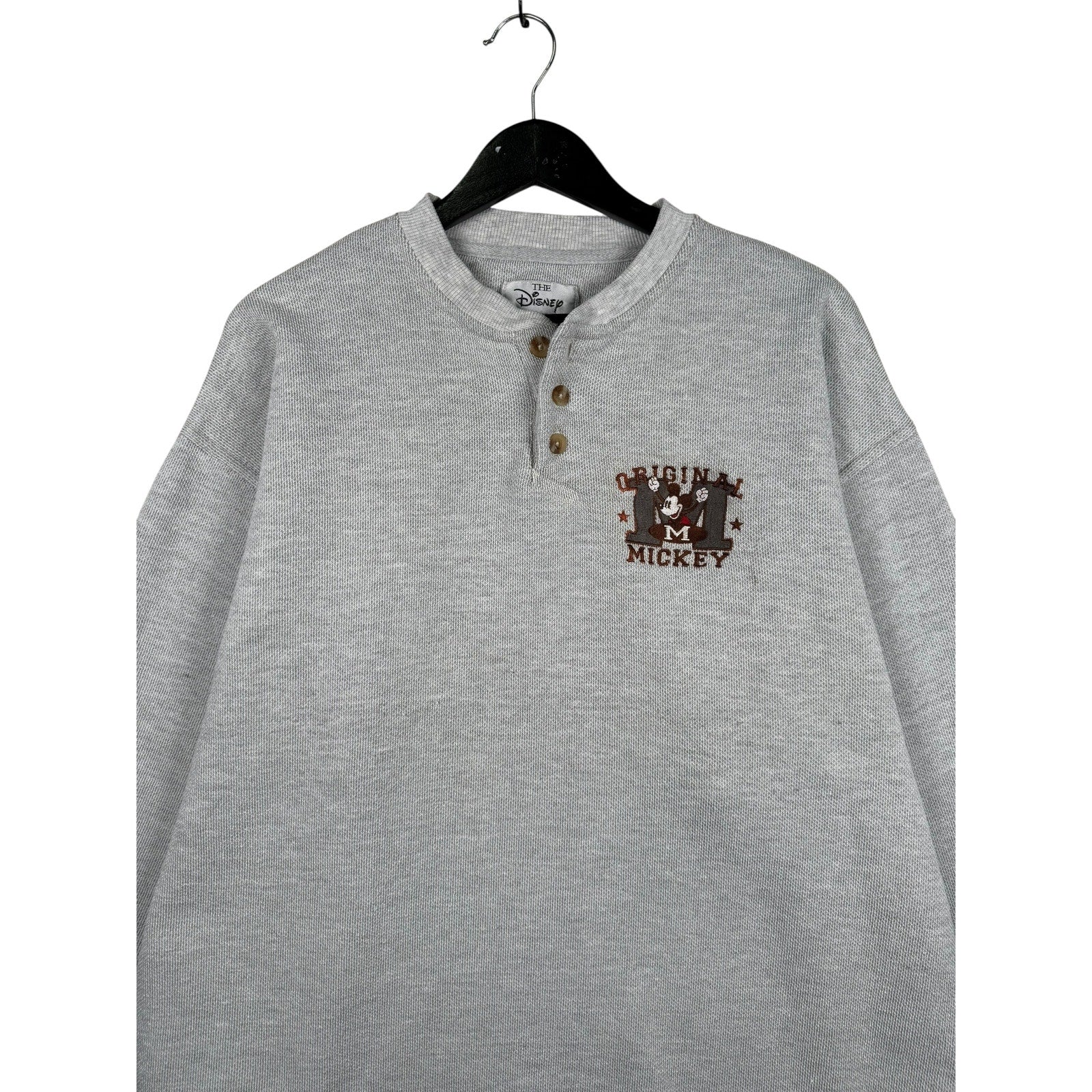 Vintage Disney Original Mickey Mouse Henley Long Sleeve