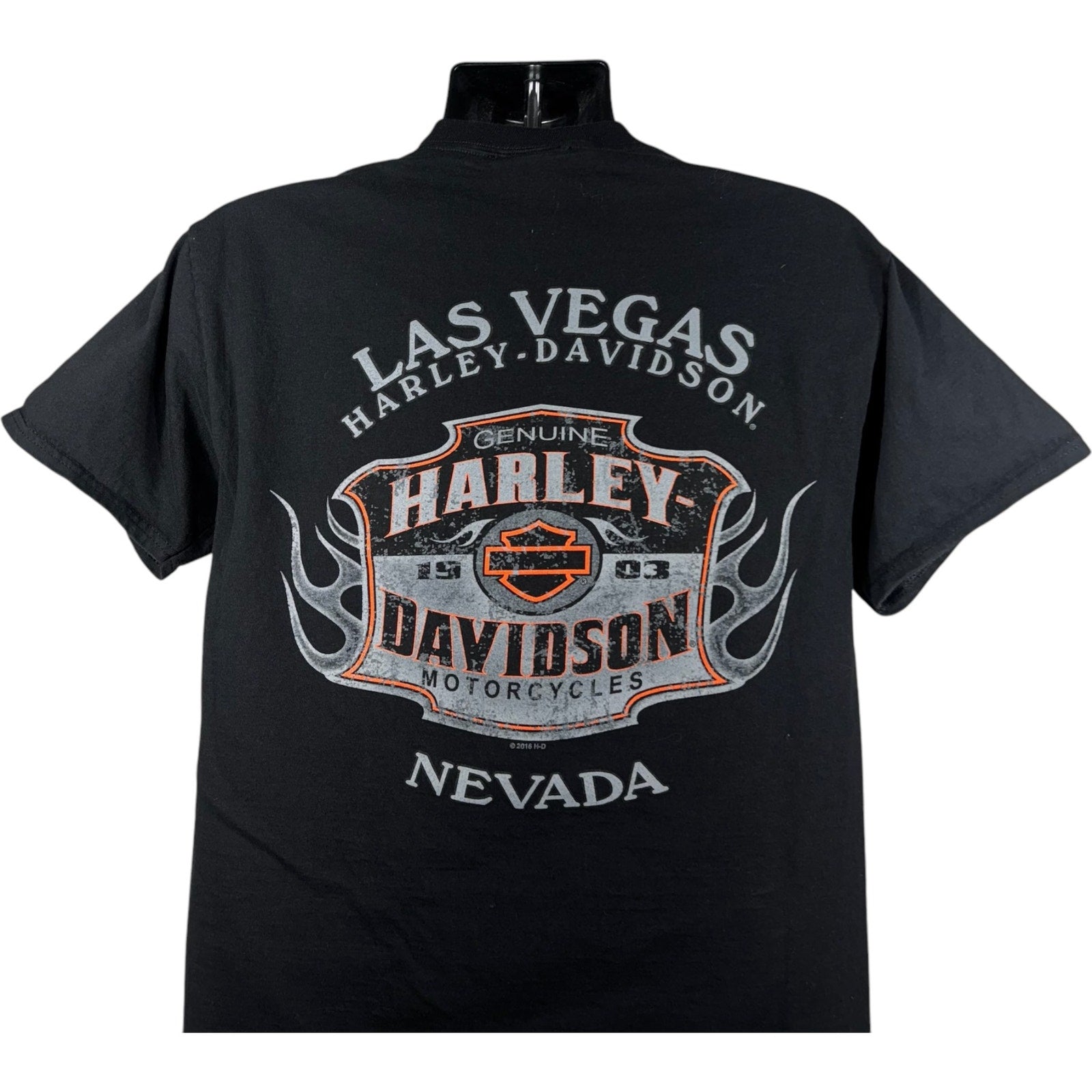 Vintage Harley Davidson Las Vegas Skull Double Sided Tee